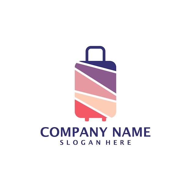 Colorful Suitcase logo design vector Suitcase logo design template concept