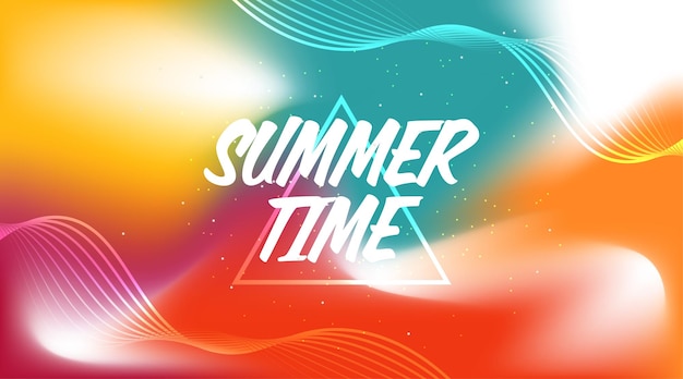 Vector colorful summer background for banner or poster design abstract wavy background it39s summer time