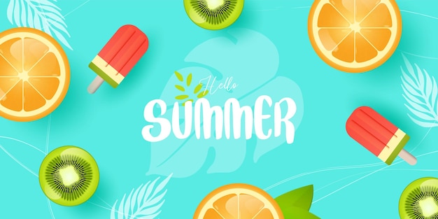 Colorful Summer background layout banners design Horizontal poster greeting card header for website