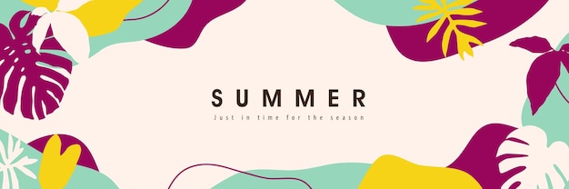 Colorful Summer background layout banners design Horizontal poster greeting card header for website