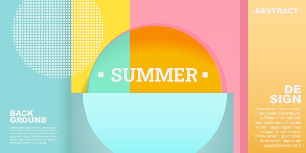 Colorful Summer background layout banners design Template 3D product display cylindrical shape Horizontal poster greeting card header website sale ad promotion