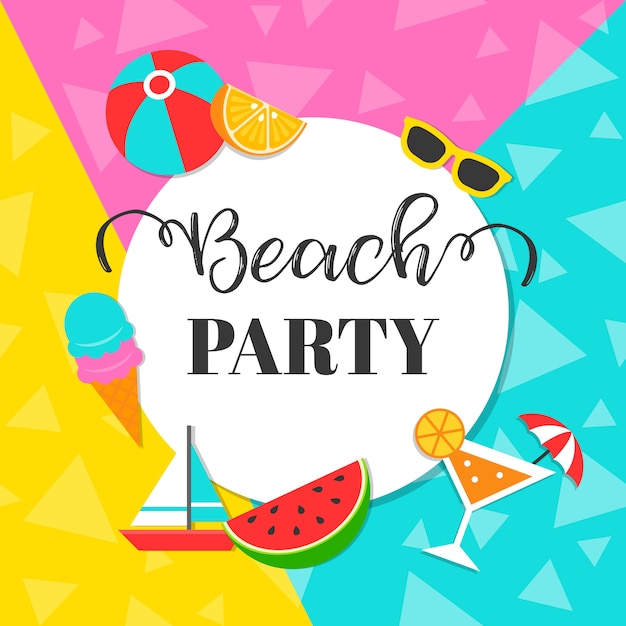 Colorful Summer Beach party background