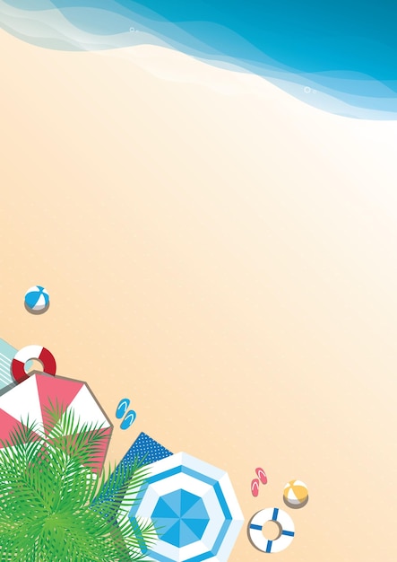 Colorful summer beach vector background