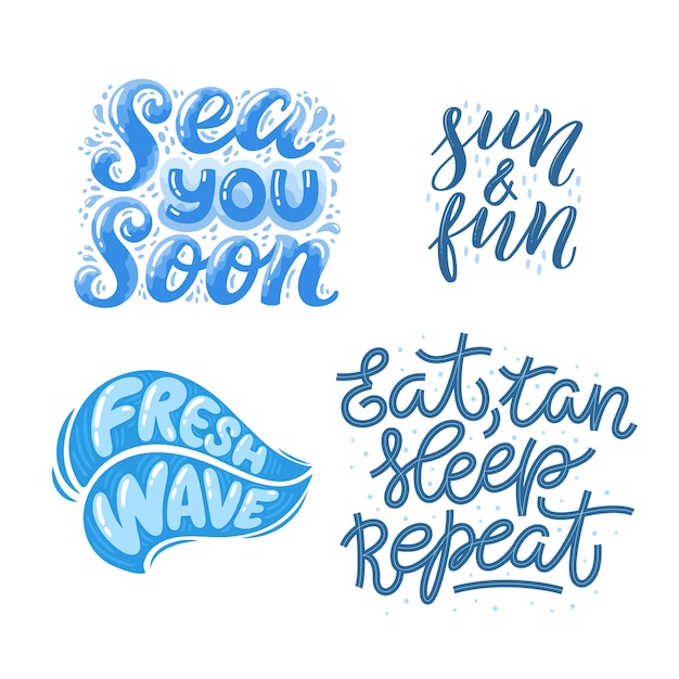 Colorful summer lettering design in modern style