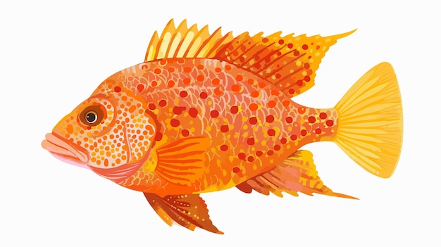 Colorful Sunfish Painting on White Background