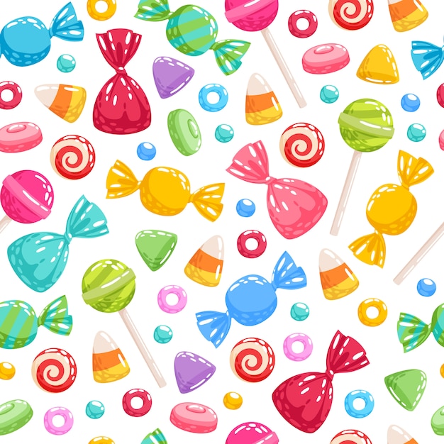 Colorful sweets icons background -  illustration.