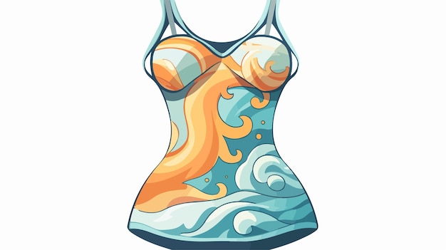 Vector a colorful swimsuit with a yellow top