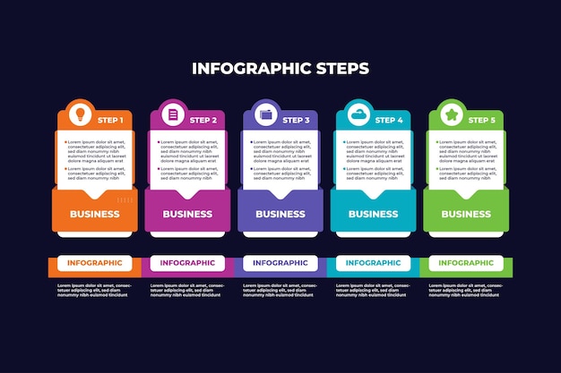 Colorful Table Business Infographic