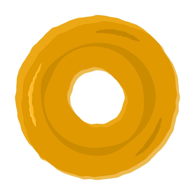 Colorful tasty fried brown donut without topping symbol