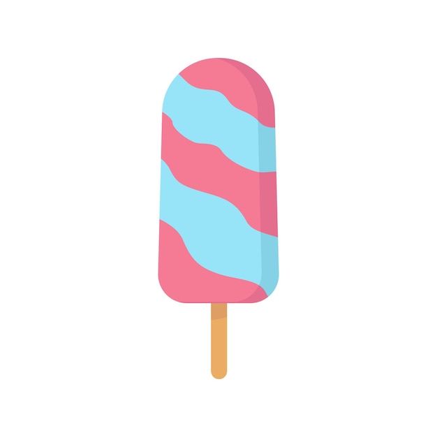 Colorful tasty isolated ice cream Vector Summer season fresh and beach food snack or cool down Milk chocolate and vanilla with fruit or candy