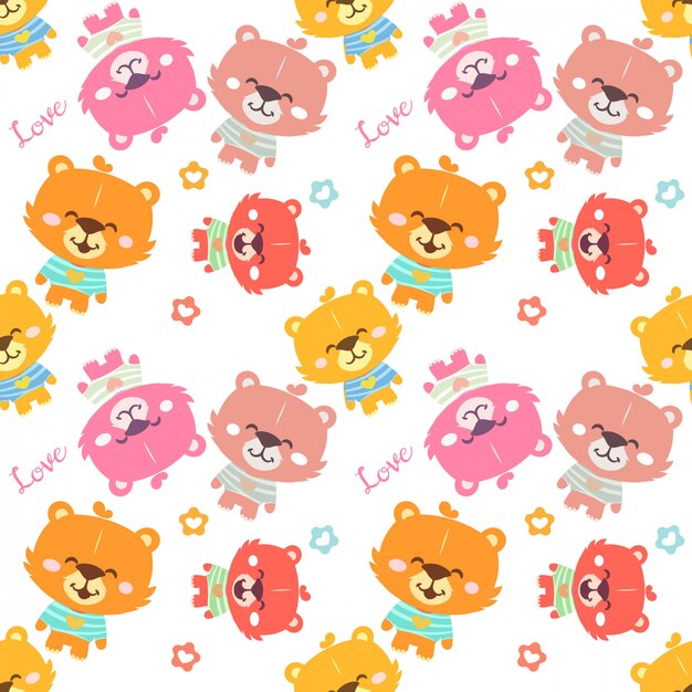 Colorful teddy bear pattern	