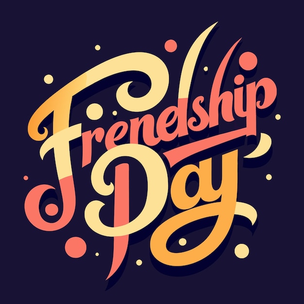 Vector colorful text design with the words quotfriendship dayquot in a bright modern style