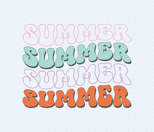 A colorful text that says summer summer on it