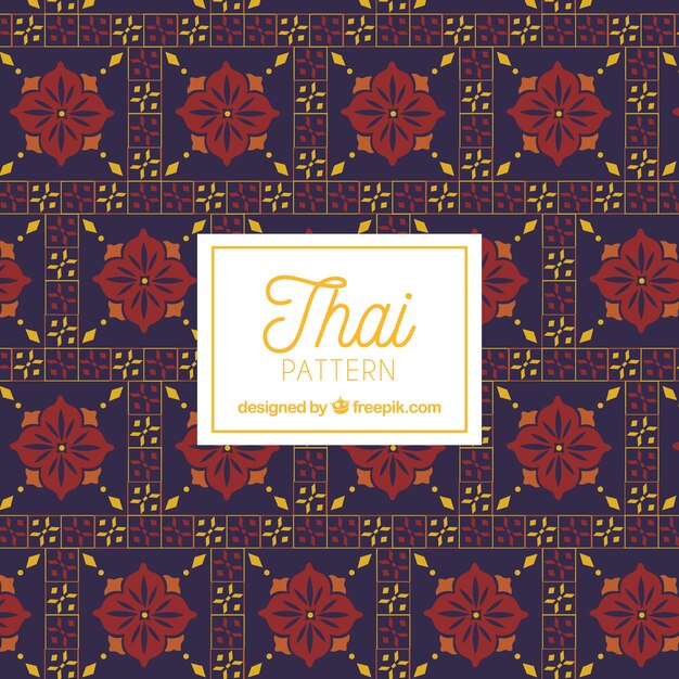 Vector colorful thai pattern with flat design