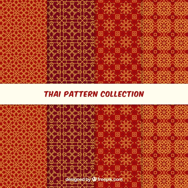 Colorful thai pattern with flat design