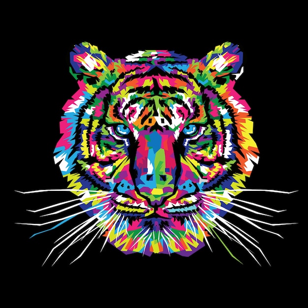 Colorful Tiger Vector Illustration