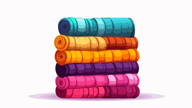 Vector colorful towel icons hanging on pegs