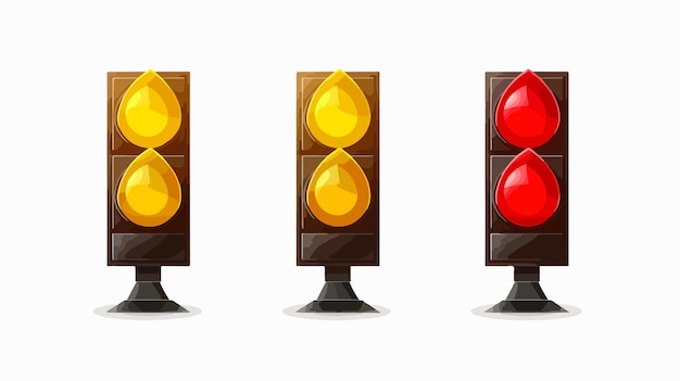 Colorful Traffic Signal Arrows Cartoon Vector Illustration