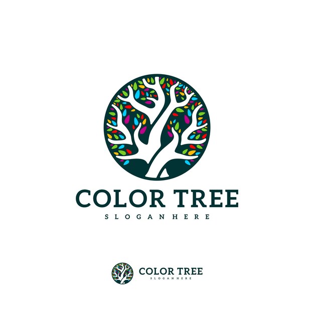 Colorful Tree logo vector template Creative Tree logo design concepts