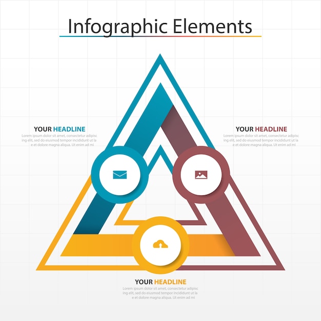 Colorful Triangle Infographics elements template