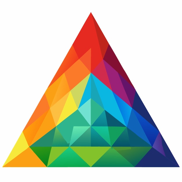 Vector a colorful triangle with the word  rainbow  on it