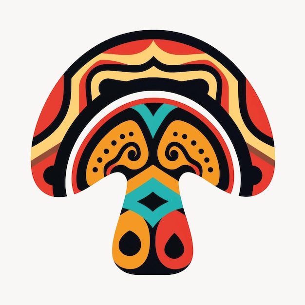 Colorful tribal mushroom design