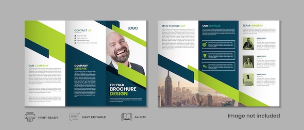 Colorful trifold brochure template three fold cover page three fold presentation bifold brochure