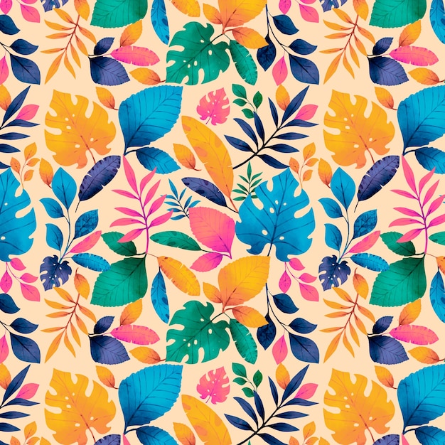 Colorful tropical floral pattern