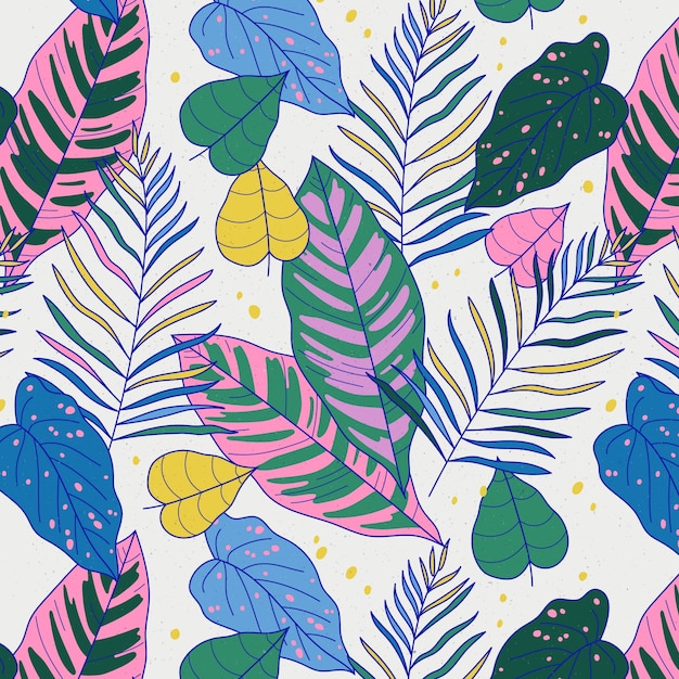 Colorful tropical floral pattern