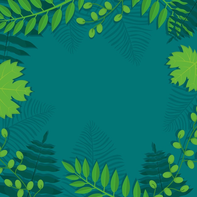 Colorful tropical leaves template design