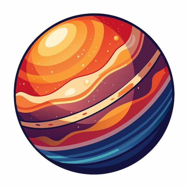 colorful tshirt retro illustration of exoplanet