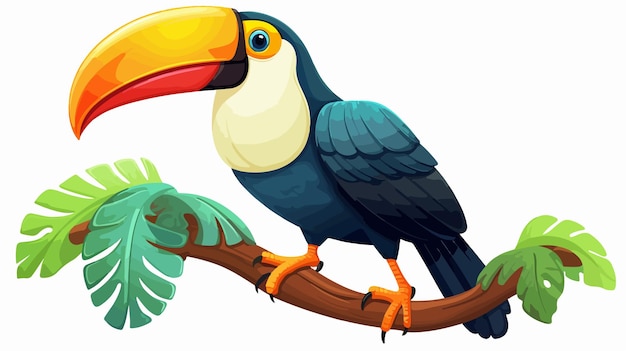 Vector colorful tucan cartoon vector illustration