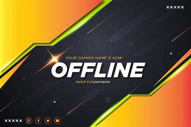 Colorful twitch design banner offline Free  