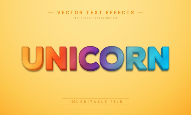 Colorful unicorn text effect