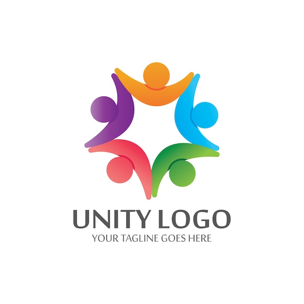 Colorful unity concept logo icon vector template