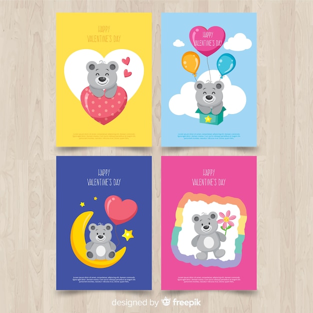 Colorful valentine card collection