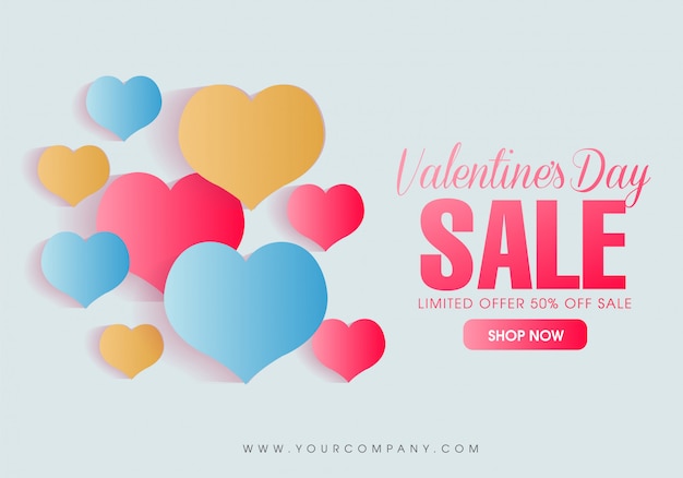 Colorful Valentine's day sale webpage template