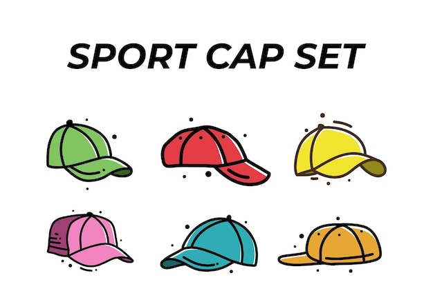 Vector colorful variation of sport cap design