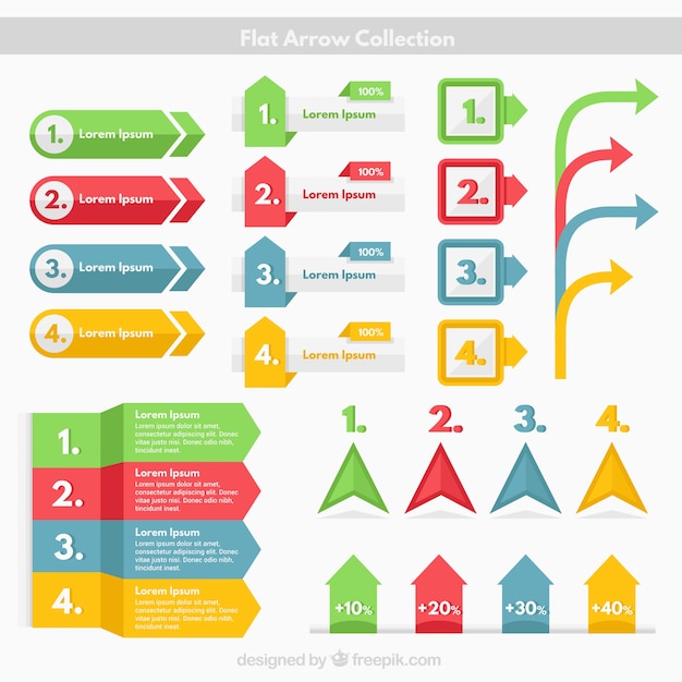 Colorful variety of infographic elements