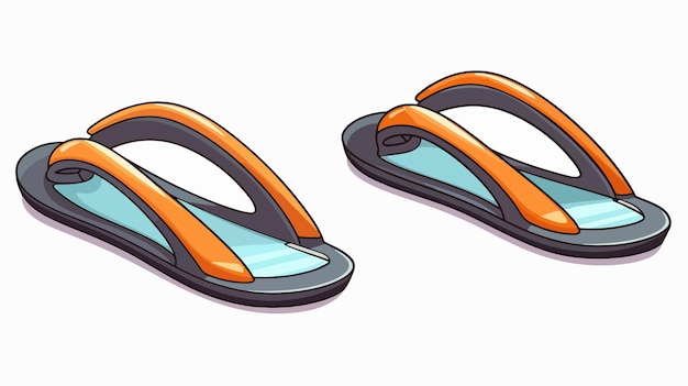 Vector colorful vector cartoon style flippers icon illustration