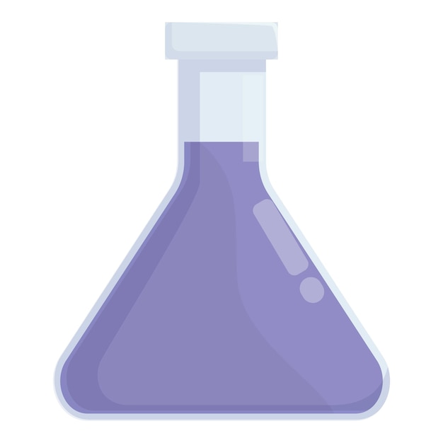 Vector colorful vector illustration of a purple erlenmeyer flask suitable for educational content