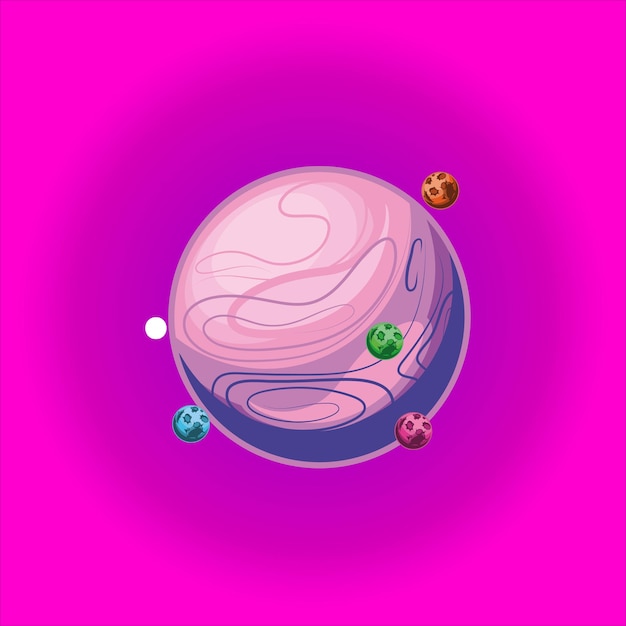 Vector colorful vector planet illustration in eps format 16