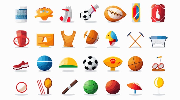 Vector colorful vector sport icon set cartoon illustration