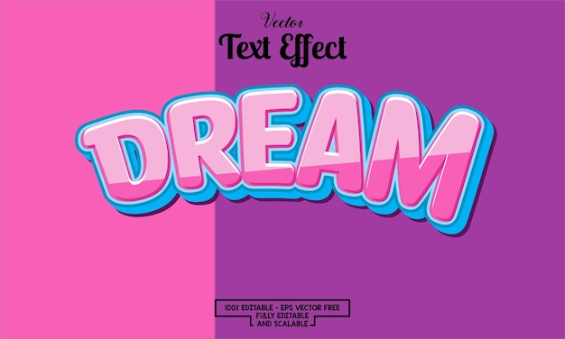 colorful vector stock dream editable text effect