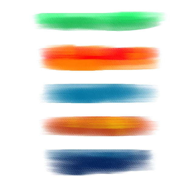 Colorful vector watercolor brush strokes