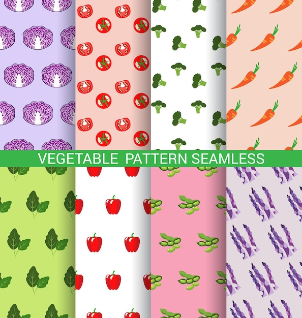 Colorful vegetable seamless pattern