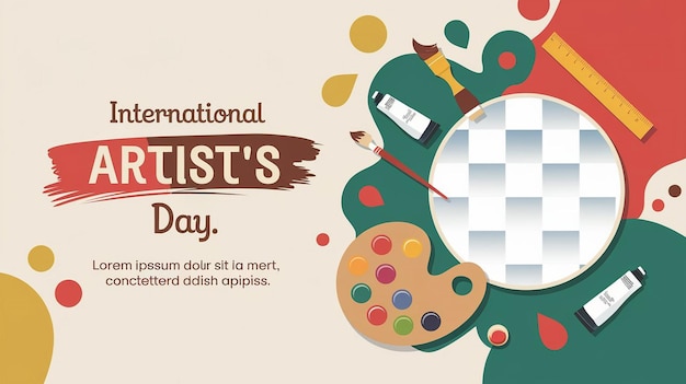 Vector colorful and vibrant illustration promoting international artists day