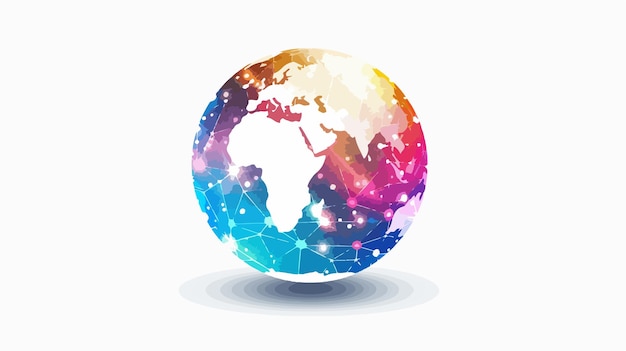 Colorful Vivid Globe Image Embracing Globalization Concept