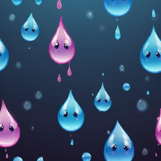 Colorful water drop with the word happy on it