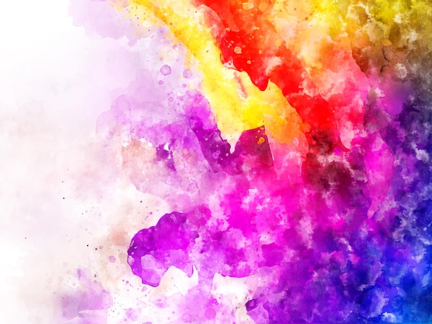 Colorful watercolor background with a white background and a splash of paint